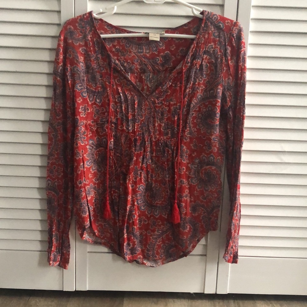 Lucky Brand Paisley Long Sleeve Blouse - Picture 4 of 4